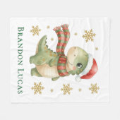 Couverture Polaire Christmas Dinosaur Birthday Party Gift (Devant (Horizontal))