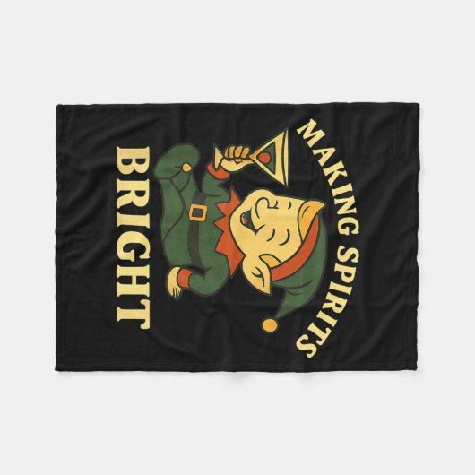 Couverture Polaire Christmas Elf Martini Funny Alcohol Saying Srits B (Devant (Horizontal))
