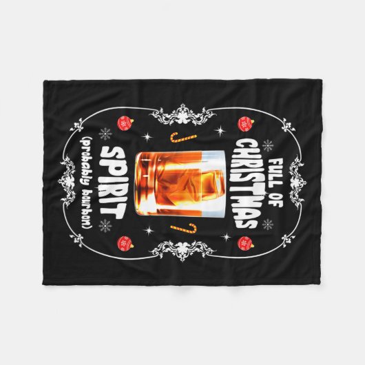 Couverture Polaire Christmas Fir Tree With Bourbon Ugly Xmas Bourbon  (Devant (Horizontal))