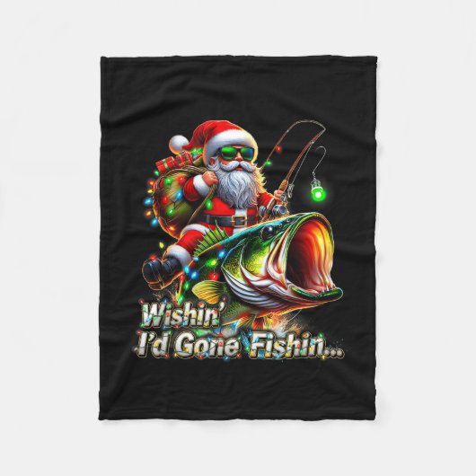 Couverture Polaire Christmas Funny Fish Santa Fishing Merry Fishmas  (Devant)