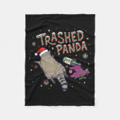 Couverture Polaire Christmas Funny Trashed Panda Racoon Gets Drunk Xm (Devant)