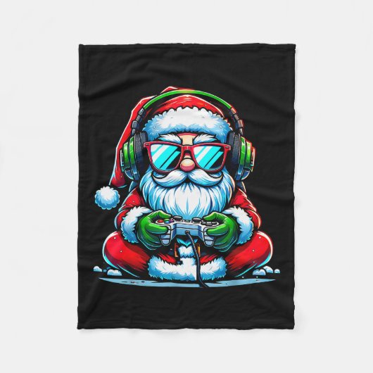 Couverture Polaire Christmas Gamer Boys Video Game Santa Xmas (Devant)