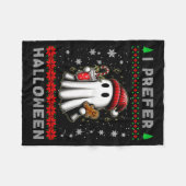 Couverture Polaire Christmas Ghost I Prefer Halloween Ugly Xmas Men W (Devant (Horizontal))