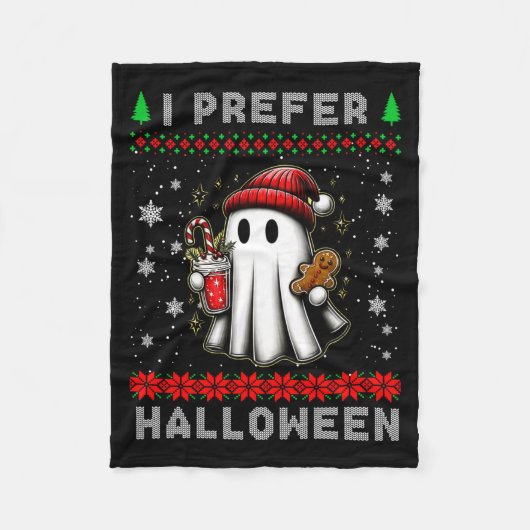 Couverture Polaire Christmas Ghost I Prefer Halloween Ugly Xmas Men W (Devant)