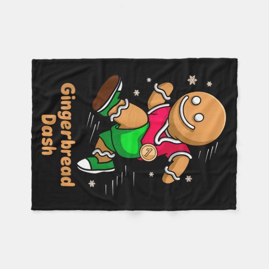 Couverture Polaire Christmas Gingerbread Dash Running Runner Xmas Mar (Devant (Horizontal))