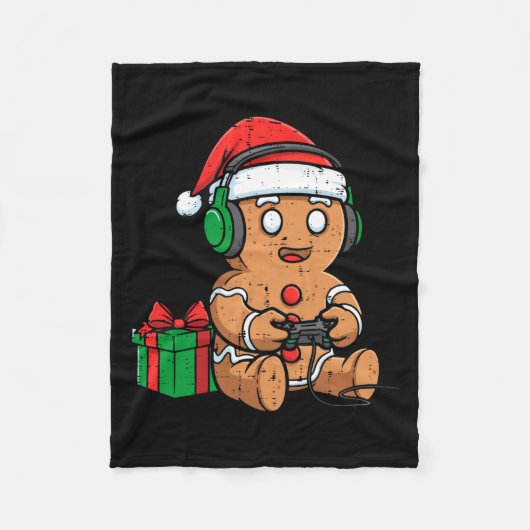 Couverture Polaire Christmas Gingerbread Gamer Xmas Gaming Boys Kids (Devant)