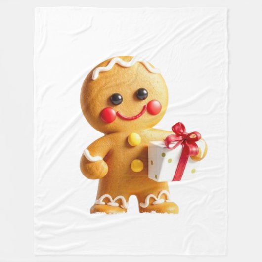 Couverture Polaire Christmas gingerbread man (Devant)