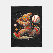 Couverture Polaire Christmas Gingerbread Man Srts Player Funny Baseba (Devant)