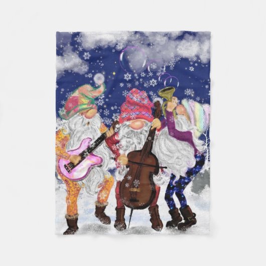 Couverture Polaire Christmas Gnome Music Band Fleece Blanket (Devant)