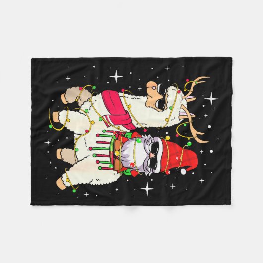 Couverture Polaire Christmas Gnome On Llama, Cute Alpaca Chanukah Chr (Devant (Horizontal))