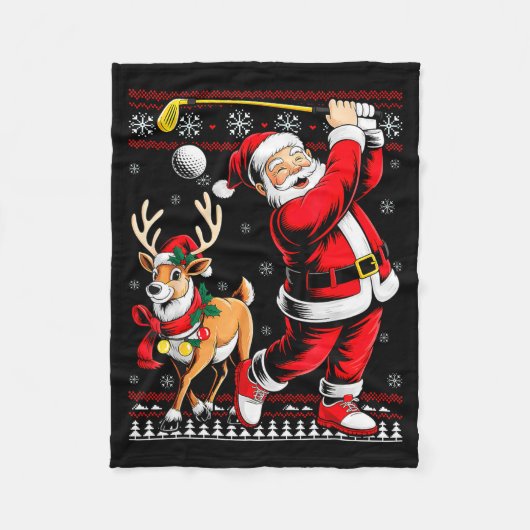 Couverture Polaire Christmas Golf Santa Golfer Christmas Pajama Reind (Devant)