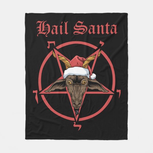 Couverture Polaire Christmas Hail Père Noël Satanism Goat Satan Bapho (Devant)