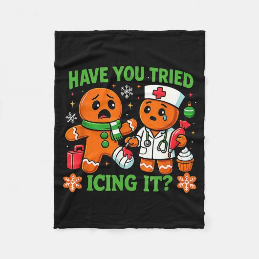 Couverture Polaire Christmas Have You Tried Icing It Gingerbread Icu  (Devant)