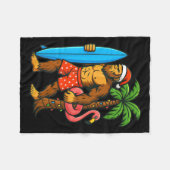 Couverture Polaire Christmas In July Bigfoot Hawaiian Xmas Palm Tree (Devant (Horizontal))