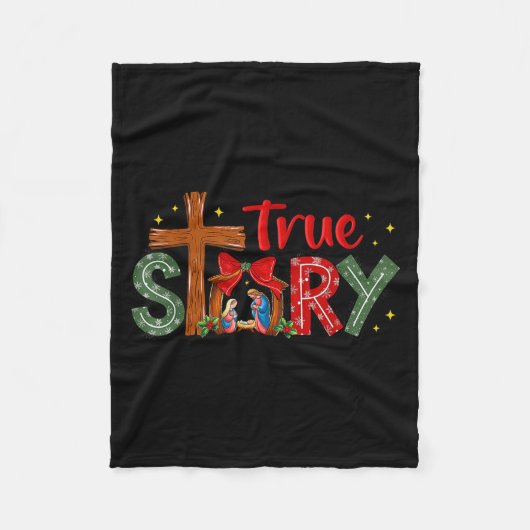 Couverture Polaire Christmas Jesus Cross Religious Christian Xmas Tru (Devant)