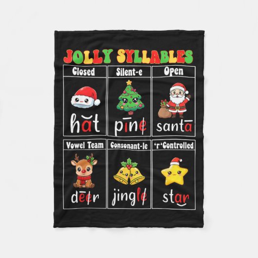 Couverture Polaire Christmas Jolly Syllables Teacher Students Funny S (Devant)