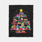 Couverture Polaire Christmas Library Tree Love Reading Books Nerd Tea (Devant)