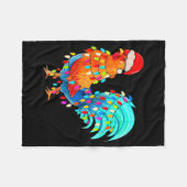 Couverture Polaire Christmas Lights Chicken Wearing Xmas Hat Chicken (Devant (Horizontal))
