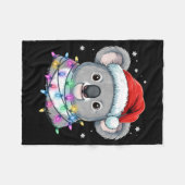 Couverture Polaire Christmas Lights Koala Santa Hat Cute Xmas Pajamas (Devant (Horizontal))