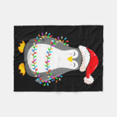 Couverture Polaire Christmas Lights Penguin Wearing Xmas Hat - Pengui (Devant (Horizontal))