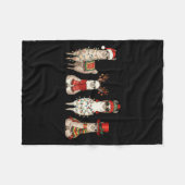 Couverture Polaire Christmas Llama Quartet Lights Santa Antlers Top H (Devant (Horizontal))