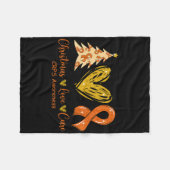 Couverture Polaire Christmas Love Cure Orange Ribbon Crps Sensibilisa (Devant (Horizontal))
