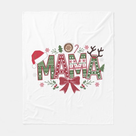 Couverture Polaire Christmas Mama Coquette Bow Mama Claus Tree Cake (Devant)