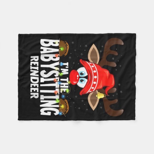 Couverture Polaire Christmas Matching I'm The Babysitting Reindeer (Devant (Horizontal))