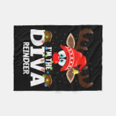 Couverture Polaire Christmas Matching I'm The Diva Reindeer  (Devant (Horizontal))