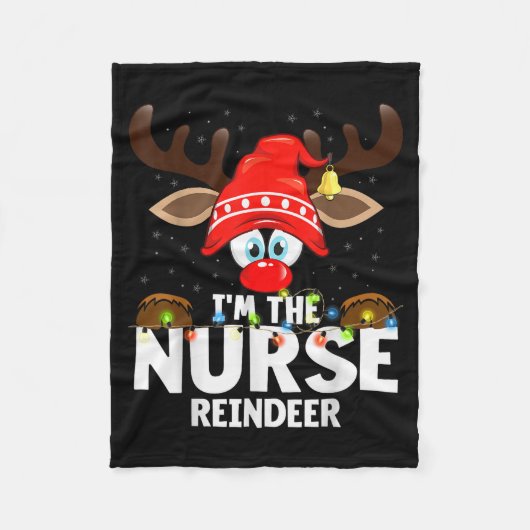 Couverture Polaire Christmas Matching I'm The Nurse Reindeer  (Devant)