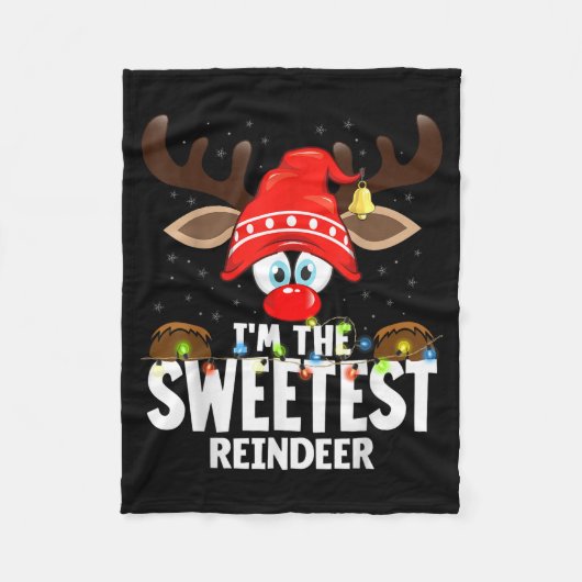 Couverture Polaire Christmas Matching I'm The Sweetest Reindeer  (Devant)