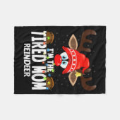 Couverture Polaire Christmas Matching I'm The Tired Mom Reindeer  (Devant (Horizontal))