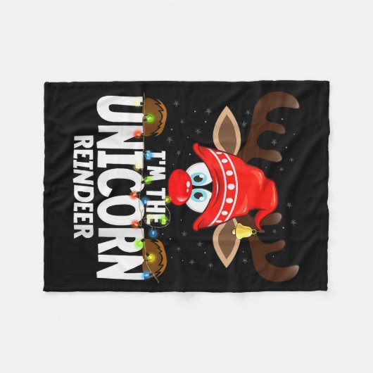 Couverture Polaire Christmas Matching I'm The Unicorn Reindeer  (Devant (Horizontal))