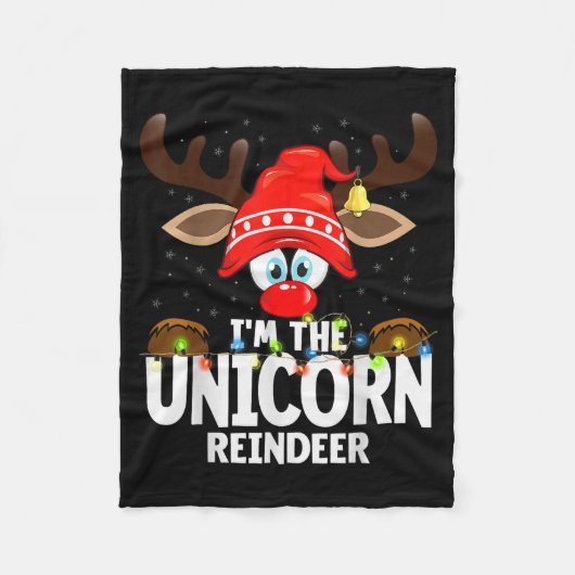Couverture Polaire Christmas Matching I'm The Unicorn Reindeer (Devant)