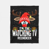 Couverture Polaire Christmas Matching I'm The Watching Tv Reindeer (Devant)