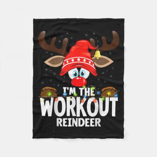 Couverture Polaire Christmas Matching I'm The Workout Reindeer (Devant)