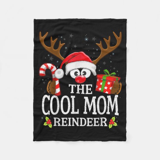 Couverture Polaire Christmas Matching The Cool Mom Reindeer Family  (Devant)