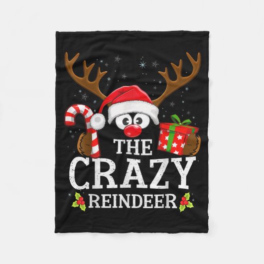 Couverture Polaire Christmas Matching The Crazy Reindeer Family (Devant)