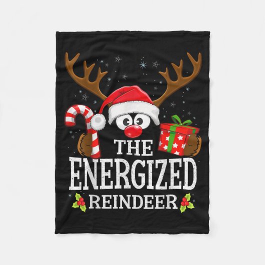 Couverture Polaire Christmas Matching The Energized Reindeer Family  (Devant)
