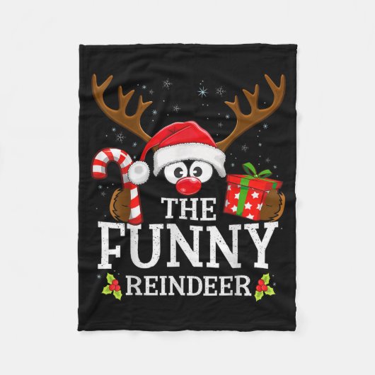 Couverture Polaire Christmas Matching The Funny Reindeer Family (Devant)