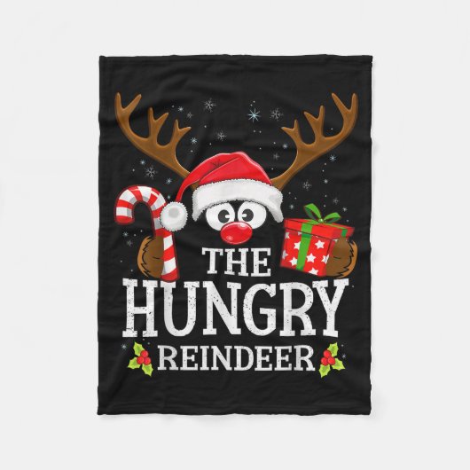 Couverture Polaire Christmas Matching The Hungry Reindeer Family (Devant)