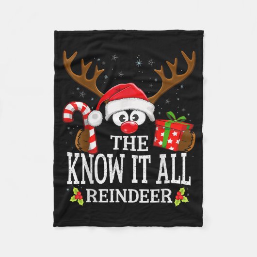 Couverture Polaire Christmas Matching The Know It All Reindeer Family (Devant)
