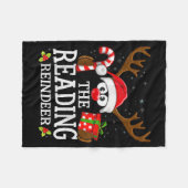Couverture Polaire Christmas Matching The Reading Reindeer Family  (Devant (Horizontal))