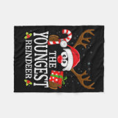 Couverture Polaire Christmas Matching The Youngest Reindeer Family ,  (Devant (Horizontal))