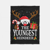Couverture Polaire Christmas Matching The Youngest Reindeer Family ,  (Devant)