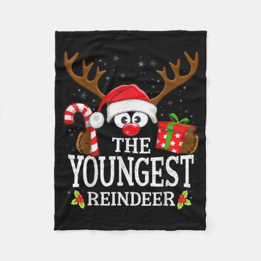 Couverture Polaire Christmas Matching The Youngest Reindeer Family ,  (Devant)