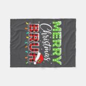 Couverture Polaire Christmas Merry Christmas Bruh Buffalo Plaid Santa (Devant (Horizontal))