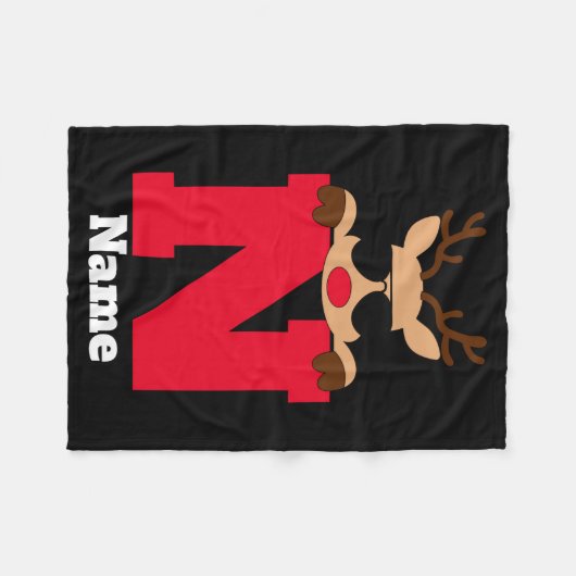 Couverture Polaire Christmas Monogram With Name Cool Pajama  (Devant (Horizontal))