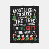 Couverture Polaire Christmas Most Likely To Sleep Under The Tree I'm  (Devant)