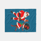 Couverture Polaire Christmas Mr Santa Mrs Claus Dancing African Ameri (Devant (Horizontal))